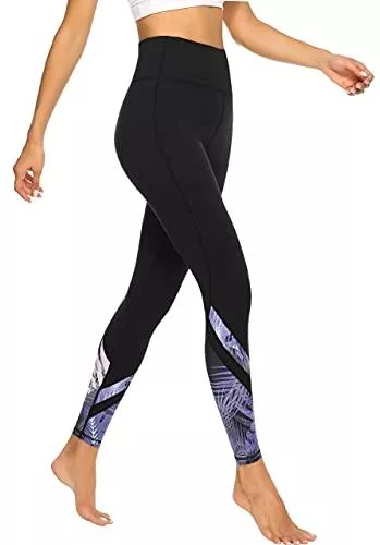 JOYSPELS Leggings JOYSPELS Figurformende Damen Sporthose mit Pfirsich Design, Blickdichte Sport Leggings - Lange Sportleggins Yogahosen mit Taschen