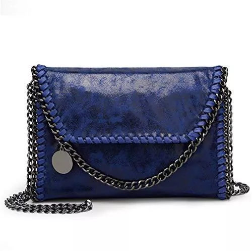 Valleycomfy Taschen & Rucksäcke Valleycomfy Damen Handtaschen Clutches Elegante Schultertasche Metallic Kette Riemen PU Leder Cross Body Taschen Handtasche