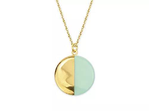 lille mus Schmuck lille mus Kette mit Porzellan-Anhänger Halbkreis