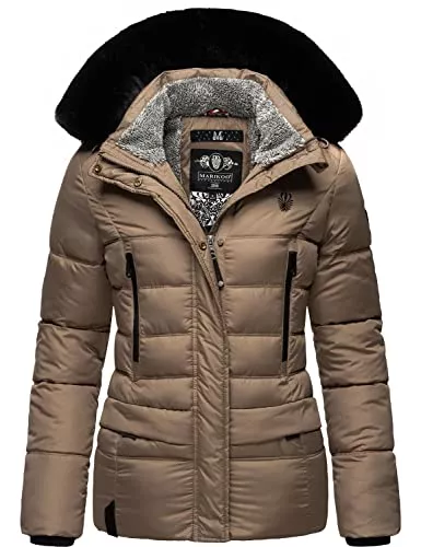 MARIKOO Jacken MARIKOO Damen Winterjacke Steppjacke mit abnehmbarem Kunstfell und Kapuze Loveleen XS-XXL