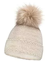 Neverless Hüte & Mützen Neverless® gefütterte Damen Strickmütze mit Fell-Bommel und Fleece Futter, Winter-Mütze, Bommelmütze
