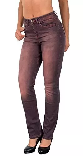 ESRA Jeans ESRA Damen Straight Fit Jeans Hose Damen Jeanshose Stretch gerader Schnitt bis Übergröße G800