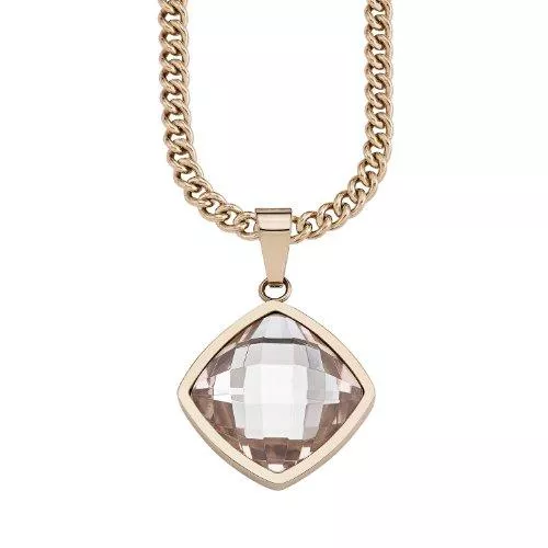 s.Oliver Schmuck s.Oliver Damen-Kette mit Anhänger Edelstahl Glas rosa 46530