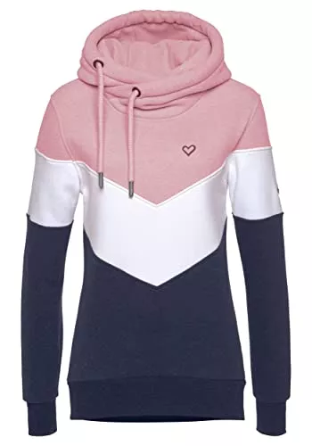 DOTIN Kapuzenpullover DOTIN Damen Hoodie Kapuzenpullover Winter Sweatshirt Kapuze Pullis Farbe Blocke Sweatjacke Pullover