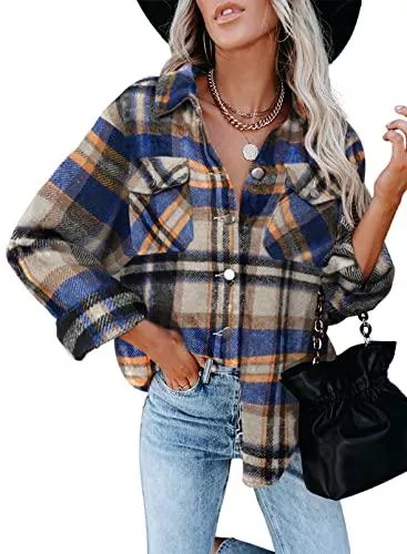  Langarmblusen Dokotoo Bluse Damen Hemdjacke Kordsamt Knöpfe Langarm Oversize Hemd Blusenshirt Urban Style Übergangsjacke S-XXL