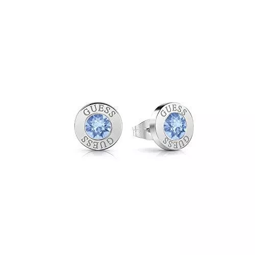 GUESS Schmuck Guess-Ohrringe glänzende Kristalle blau chirurgischer Edelstahl rhodiniert UBE78097 [AC1150]