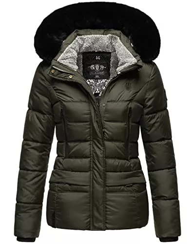 MARIKOO Jacken MARIKOO warme Damen Winterjacke Steppjacke mit kuschligem Teddyfell B894