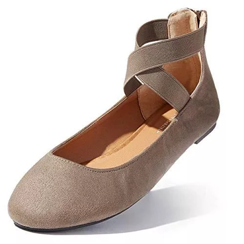 DailyShoes Flache Schuhe DailyShoes Damen Classic Bequeme Casual Cross Strap Round Slip-On