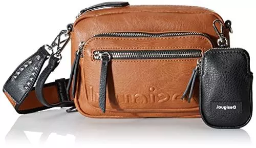 Desigual Taschen & Rucksäcke Desigual Womens BOLS_Embossed HAL Across Body Bag, Brown, One Size