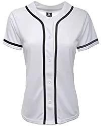 YoungLA Kurzarmblusen YoungLA Damen Baseball Jersey Uni Button Down Shirt Tee 420