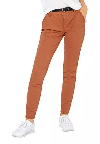 Urban Surface Hosen Urban Surface Damen Chino Stoff-Hose mit Flecht-Gürtel
