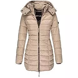 Skrsila Mäntel Skrsila Damen Winterjacke Lange Daunenjacke Warm Parka Jacke mit Kapuze Steppjacke Wintermantel Casual Daunenmantel