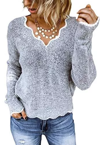 Nilimoph Pullover & Strickmode Pullover Damen Winter Strickpullover Schulterfrei Grobstrick Casual Wrap Pullis Loose Langarmshirt Oberteile Gestrickt