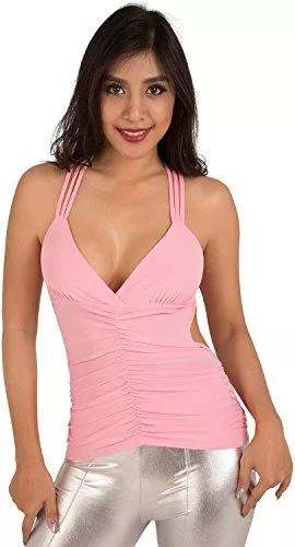 clubwearguru Tops clubwearguru® Damen Gerüschtes Spaghettiträger Clubwear Top