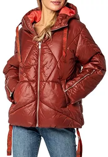 Sublevel Jacken Sublevel Gesteppte Damen Winterjacke mit Kapuze Mattglänzend