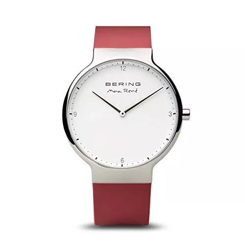 BERING Uhren BERING Herren Analog Quarz Max René Collection Armbanduhr mit Silikon Armband und Saphirglas 15540-500