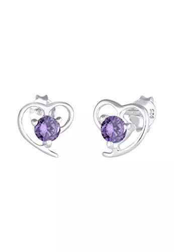 Elli Schmuck Elli Ohrringe Damen Herz Motiv mit Elegant mit Zirkonia Kristalle in 925 Sterling Silber