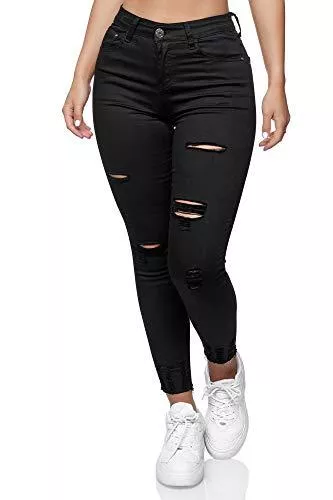 Elara Jeans Elara Damen Jeans High Waist Destroyed Chunkyrayan