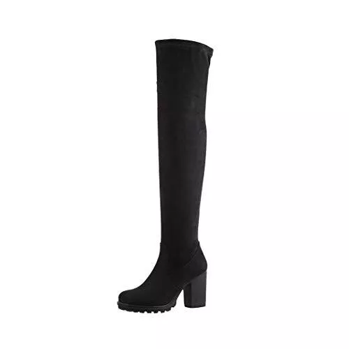 Elara Stiefel Elara Damen Stiefel Overknee High Heels Absatz Chunkyrayan