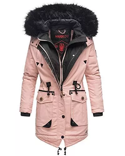MARIKOO Mäntel MARIKOO Rose Damen Winter Jacke Stepp Mantel Parka Winterjacke warm gefüttert