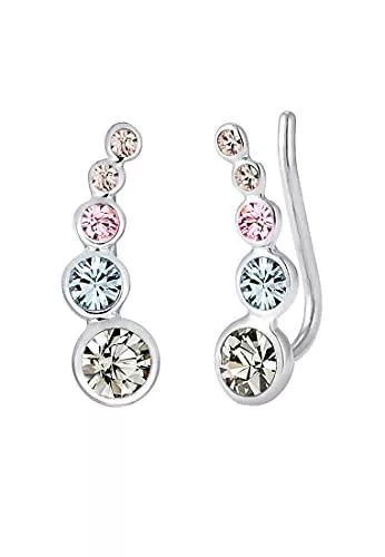 Elli Schmuck Elli Ohrringe Damen Earclimber Geo Kristalle in 925 Sterling Silber