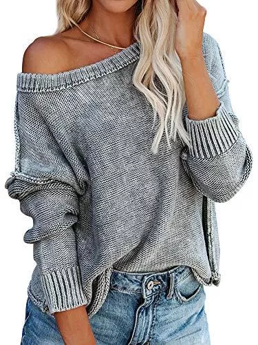 YNALIY Pullover & Strickmode YNALIY Damen Grobstrick Pullover Winter Elegant Langarm Pulli Tops Strickpullover Oberteile