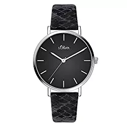 s.Oliver Uhren s.Oliver Damen Analog Quarz Uhr mit Leder Armband SO-3848-LQ
