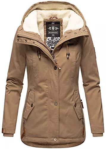 MARIKOO Jacken MARIKOO warme Damen Winter Jacke Teddyfell gefütterte Winterjacke B802