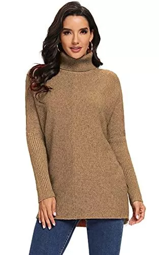 AVACOO Pullover & Strickmode AVACOO Damen Rollkragenpullover Lang Strickpullover Fledermausärmel Dick Pullover Elegant