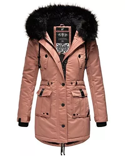 Navahoo Mäntel Navahoo Damen Winter Jacke Kapuze Winterjacke Parka Kunstfell Teddyfell B818