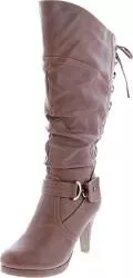 TOP Moda Stiefel TOP Moda Damen Stiefel, kniehoch, runde Zehenpartie, Schnürstiefel, Page-65