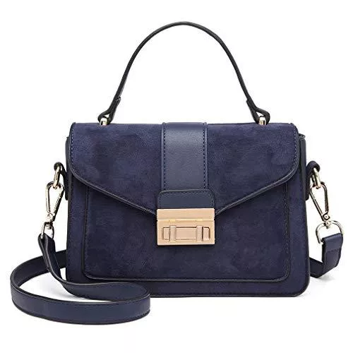 Miss Lulu Taschen & Rucksäcke Miss Lulu Handtasche Klein Henkeltasche Damen Elegante Schultertasche Suede Kunstlerder Shopper