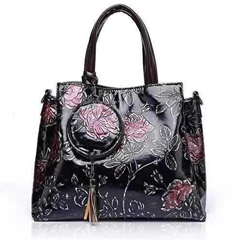 MEITRUE Taschen & Rucksäcke MEITRUE Handtasche Damen Groß Handtaschen Für Frauen Schultertasche Henkeltaschen Umhängetasche Prägung Geldbörse Kunstleder Tasche 2-teiliges Set