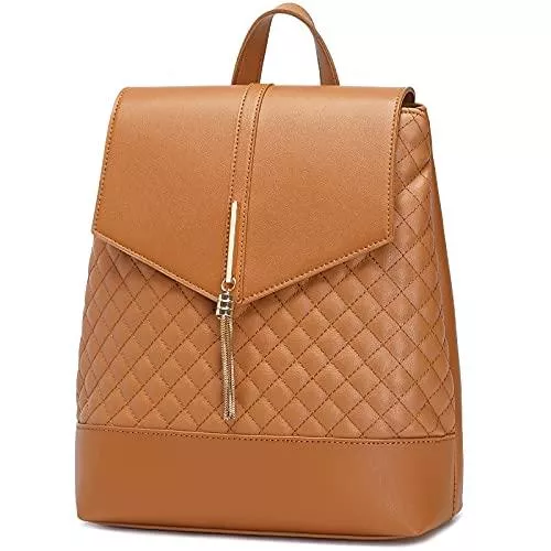 unisoul Taschen & Rucksäcke Rucksack Damen,Unisoul PU Leder Klappe Rucksack Schule wasserdichte Rucksacktasche 2 in 1 Umhängetasche Daypack für Reisen Shopping