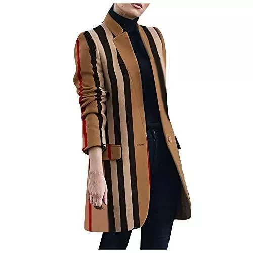 Abrion Blazer Abrion Damen Casual Blazer Langarm Open Front Work Office BohemiaBlumen Druckjacke mit Taschen