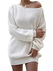 Avondii Pullover & Strickmode Avondii Damen Langarm Pullover One Shoulder Sweatshirt Schulterfrei Strickpullover