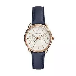 Fossil Uhren Fossil Damen Multi Zifferblatt Quarz Uhr mit Leder Armband ES4394