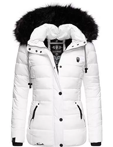 Navahoo Jacken Navahoo Damen Winterjacke Steppjacke mit abnehmbarem Kunstfell Zuckerbiene XS-XXL
