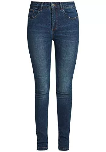 OXMO Jeans OXMO Lenna Damen Jeans Denim Hose Slim-Fit Regular Waist