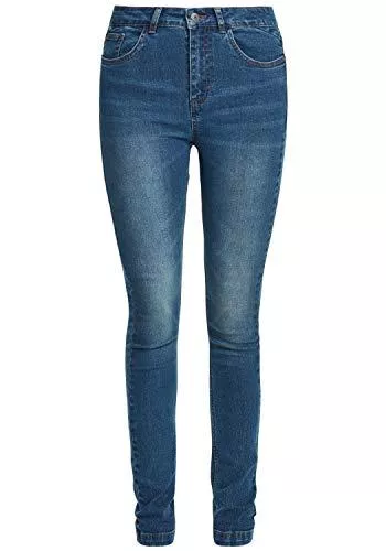 OXMO Jeans OXMO Lenna Damen Jeans Denim Hose Slim-Fit Regular Waist