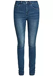 OXMO Jeans OXMO Lenna Damen Jeans Denim Hose Slim-Fit Regular Waist