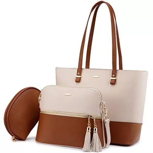 LOVEVOOK Taschen & Rucksäcke LOVEVOOK Handtasche Damen Gross Taschen Damen Groß Shopper Elegant Schultertasche Damen Set 3-teiliges Set