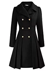 GRACE KARIN Mäntel GRACE KARIN Damen Mantel Wintercoat Revers Mantel Trenchcoat Winter Lang Swing-Mantel Jacke Outwear mit Gürtel CLX005A20