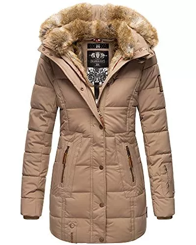 MARIKOO Jacken MARIKOO Damen Winter Jacke Stepp Parka Mantel Kunstfell warm gefüttert Nekoo XS-XXL