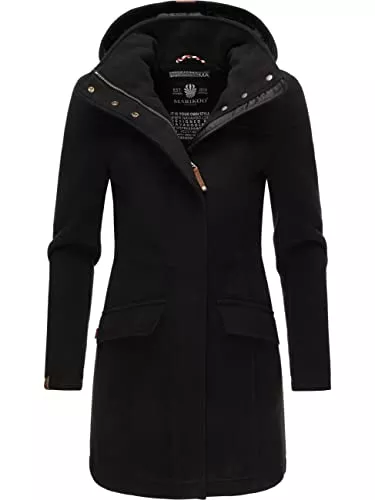 MARIKOO Mäntel MARIKOO Damen Wintermantel Winterparka in Woll-Optik mit Abnehmbarer Kapuze Leilaniaa XS-XXL