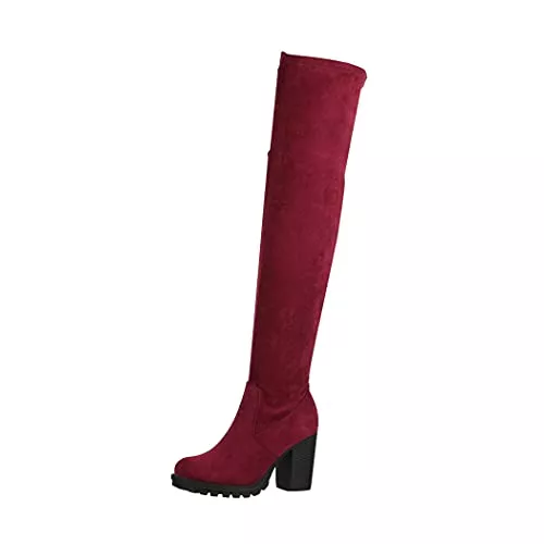Elara Stiefel Elara Damen Stiefel Overknee High Heels Absatz Chunkyrayan