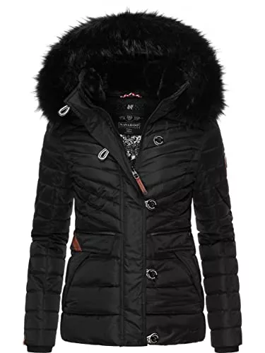 Navahoo Jacken Navahoo Damen Winterjacke Steppjacke mit Abnehmbarer Kunstfell-Kapuze Wisteriaa XS-XXL