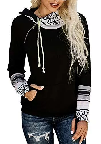 ZIYYOOHY Kapuzenpullover ZIYYOOHY Damen Crewneck Pullover Hoodies Lässige Langarm Tunika Sweatshirts Kapuzenpullover S-XXL