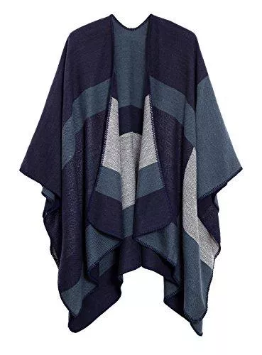 EXCHIC Strickjacken EXCHIC Frauen Warm Open Front Schals und Wraps Elegante Cardigans Poncho Cape Coat