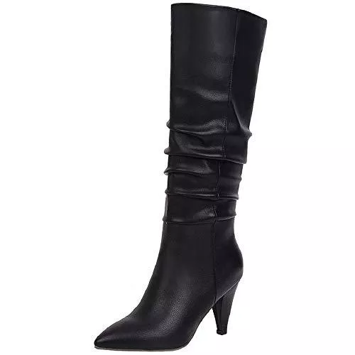 EveKitty Stiefel EveKitty Damen Klassischer Lange Stiefel Trichterabsatz Slouch Stiefel